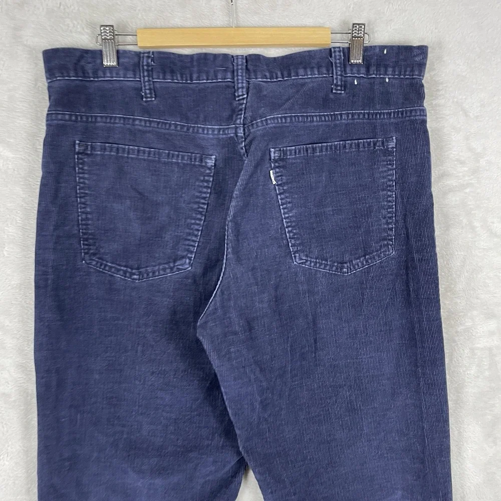 Vtg Levis 646 Bell Bottom Pants Mens 36x28 Corduroy Navy Blue 70s TALON *read*